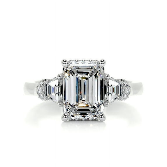 Dash Jewelry 2.2 Ct Oval Cut Moissanite Engagement Ring - Gorgeous Moissanite in 14K White Gold Plated - Perfect for Women’s Weddings- Anniversaries- Special Gifts- and Proposals