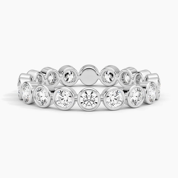 Dash Jewelry 2.7 Ct Round Cut Moissanite Simulated Engagement Moissanite Ring - 14K White Gold Plated Wedding Anniversary Ring - Anniversary Gifts For Couples - Full Eternity Band for Women's