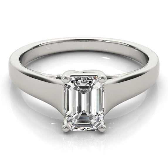 Dash Jewelry Emerald Cut 1.9 Ct VVS1/D Moissanite Women's Wedding Anniversary Ring - Stamped 14K White Gold Plated Wedding Ring - Wedding Anniversary Gifts - Sterling Silver Ring