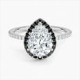 thumbnail image 1 of Dash Jewelry Pear Cut Excellent 1.7 Ct Moissanite Ring For Women's - 14K White Gold Plated Wedding Ring - Gifts for Birthday - Halo Black Moissanite Rings - Solitaire with Accents Rings Gifts, 1 of 6