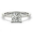 thumbnail image 1 of Dash Jewelry Princess Cut 1.9 Ct Moissanite Wedding Anniversary Ring - 14K White Gold Plated Moissanite Ring - Hidden Halo Ring - Anniversary Gifts - Romantic Gifts for Her - Gold Plated Ring, 1 of 6