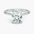 thumbnail image 1 of Dash Jewelry Silver 14K White Gold Plated Rings - 1.6 Ct Radiant Cut Moissanite Rings - Solitaire Engagement Wedding Prong Set Rings for women's - Simple Handmade Engagement Wedding Solitaire Rings, 1 of 7