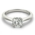 thumbnail image 1 of Dash Jewelry Stamped 14K White Gold Plated Engagement Ring - Prong Set Round Cut 1.7 Ct Moissanite Wedding Anniversary Ring - Women's Moissanite Rings - Birthday Gifts for Her - Promise Ring, 1 of 6