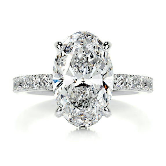 Dash Jewelry Unique 2.1 Ct Round Cut Hidden Halo Eternity Band Moissanite Ring - Beautifully Crafted with Moissanite in 14K White Gold Plated - Perfect for Anniversaries and Gifts