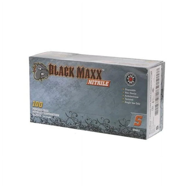Dash Medical BMN100S Black Maxx Nitrile Exam Gloves Powder Free Small
