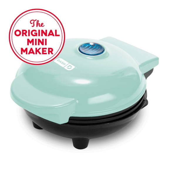 Dash Mini Maker Portable Grill Machine + Panini Press for Gourmet Burgers, Sandwiches, Chicken + Other On the Go Breakfast, Lunch, or Snacks with Recipe Guide, Aqua