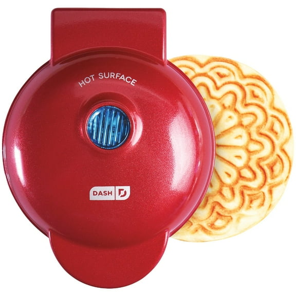 Dash Mini Pizzelle Maker - Nonstick Interior Electric Waffle Maker - 1 Piece, Red