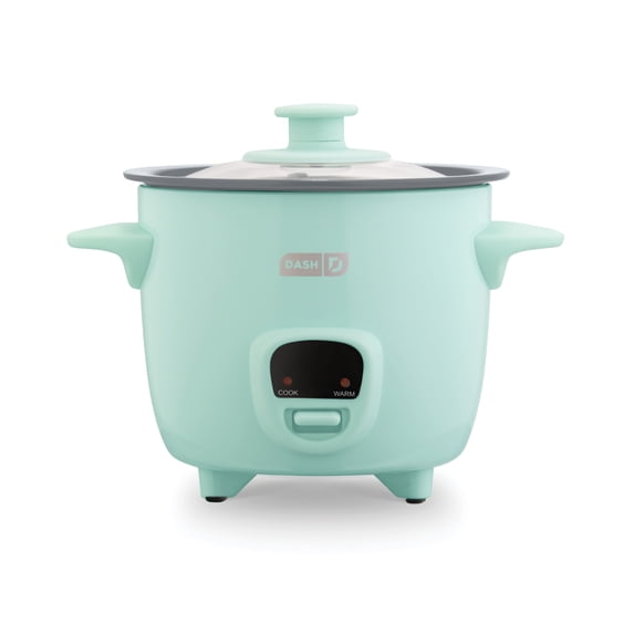 Dash Mini Rice Cooker Steamer, 2 Cup, Nonstick Removable Pot Aqua