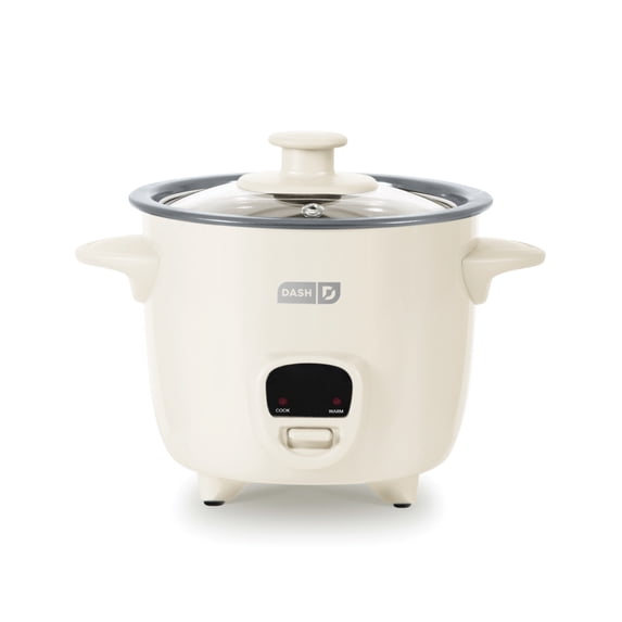 Dash Mini Rice Cooker Steamer, 2 Cup, Nonstick Removable Pot Cream