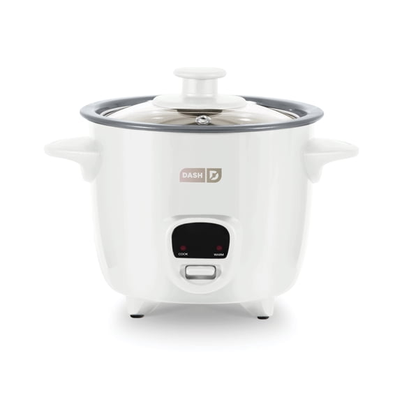 Dash Mini Rice Cooker Steamer, 2 Cup, Nonstick Removable Pot White