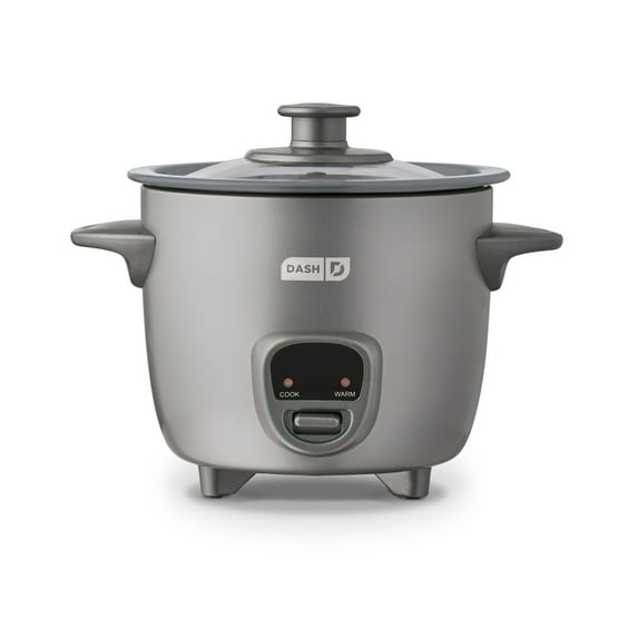 Dash Mini Rice Cooker Steamer with Removable Nonstick Pot, Keep Warm Function & Recipe Guide, .5 Quart, for Soups, Stews, Grains & Oatmeal, Graphite
