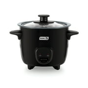 Dash Mini Rice Cooker Steamer, 2 Cup, Nonstick Removable Pot Black