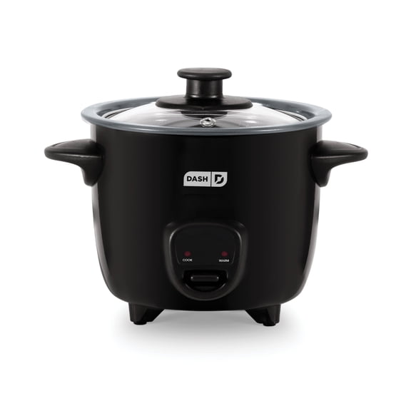 Dash Mini Rice Cooker Steamer with Removable Nonstick Pot, Keep Warm Function & Recipe Guide, .5 Quart, for Soups, Stews, Grains & Oatmeal, Black