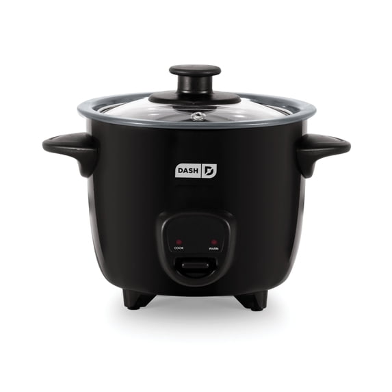 Dash Mini Rice Cooker Steamer, 2 Cup, Nonstick Removable Pot Black