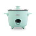 thumbnail image 1 of Dash Mini Rice Cooker Steamer with Removable Nonstick Pot, Keep Warm Function & Recipe Guide, .5 Quart, for Soups, Stews, Grains & Oatmeal, Aqua, 1 of 6