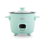 Dash Mini Rice Cooker Steamer, 2 Cup, Nonstick Removable Pot Aqua