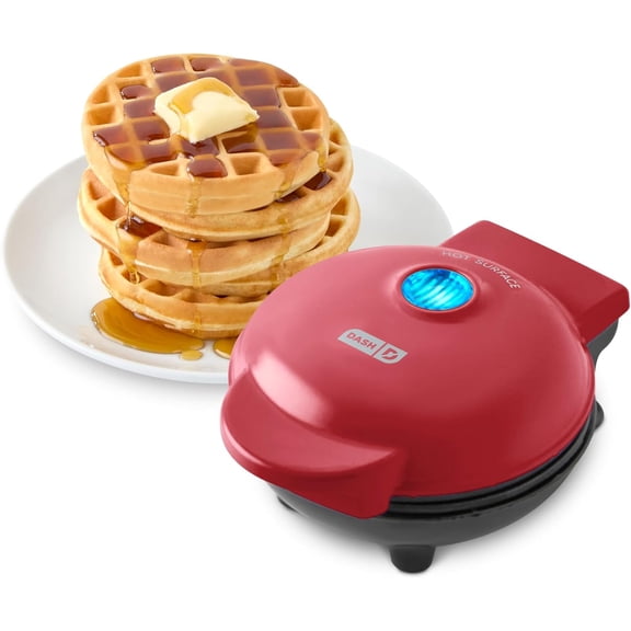 Dash Mini Waffle Maker- Compact Electric Iron for Creative Homemade Treats - Nonstick Surface - Easy-to-Clean - Perfect for Kids & Families - Aqua