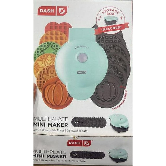 Dash Mini Waffle Maker a Waffle Iron with 7 Removable Plates and