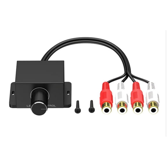 Dash-Mount Car Audio Gain Controller with 4 Gold-Plated Jacks - 2 Screws Included