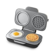 Dash Multimaker Double Mini Waffle Maker, 6 Removable Plates, Cream