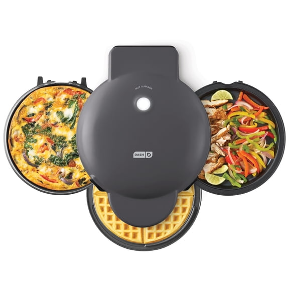 Dash MultiMaker Max Cooking System - Waffles, Fajitas, Quiches, Brownies, and more, Forged Iron