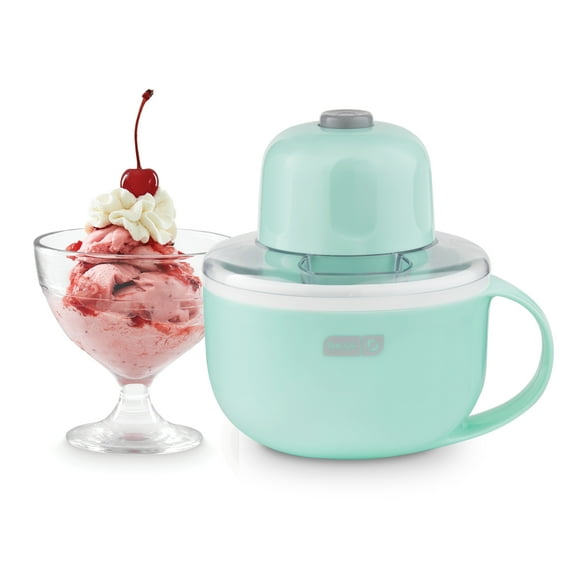 Dash My Mug Ice Cream Maker, for Ice Cream, Gelato, Sorbet, Frozen Yogurt, and Custom Mix-Ins, Aqua