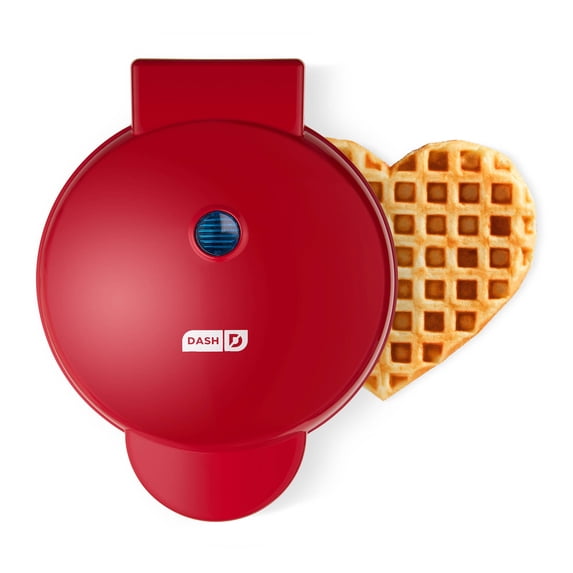 Dash Express Full Size Heart Waffle Maker - Make Quick Heart-Shaped Waffles & Treats, Red