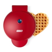 Dash Express Full Size Heart Waffle Maker - Make Quick Heart-Shaped Waffles & Treats, Red