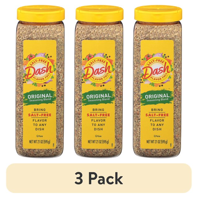 (3 pack) Dash Original Seasoning Blend, SaltFree, Kosher, 21 oz Shaker