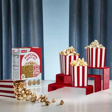 Dash Popcorn Kit with Seasonings, Jalepeno Cheddar, Buffalo Wing, Chocolate, 4 Popcorn Bags