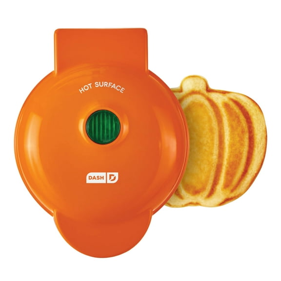 Dash Pumpkin Mini Waffle Maker, Orange