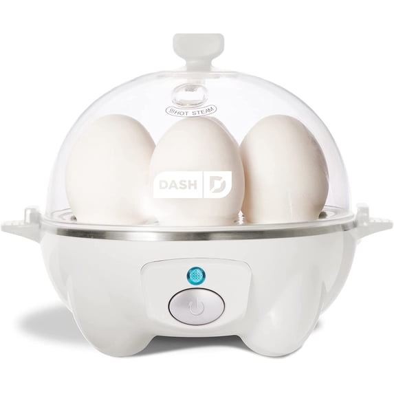 Dash Rapid Egg Cooker 6 Egg Capacity Electric Egg Cooker for Hard Boiled Eggs Poached Eggs Scrambled Eggs or Omelets with Auto Shut Off Feature White