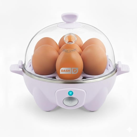 Dash Rapid Egg Cooker - Boiler, Poacher & Steamer - Includes Measuring & Recipe Guide - Dishwasher Safe - BPA Free - Holds 7 Eggs, Lavender