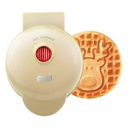 Dash Reindeer Mini Waffle Maker Festive Holiday Waffles for Breakfast, 4-inch Non-Stick Waffle Iron