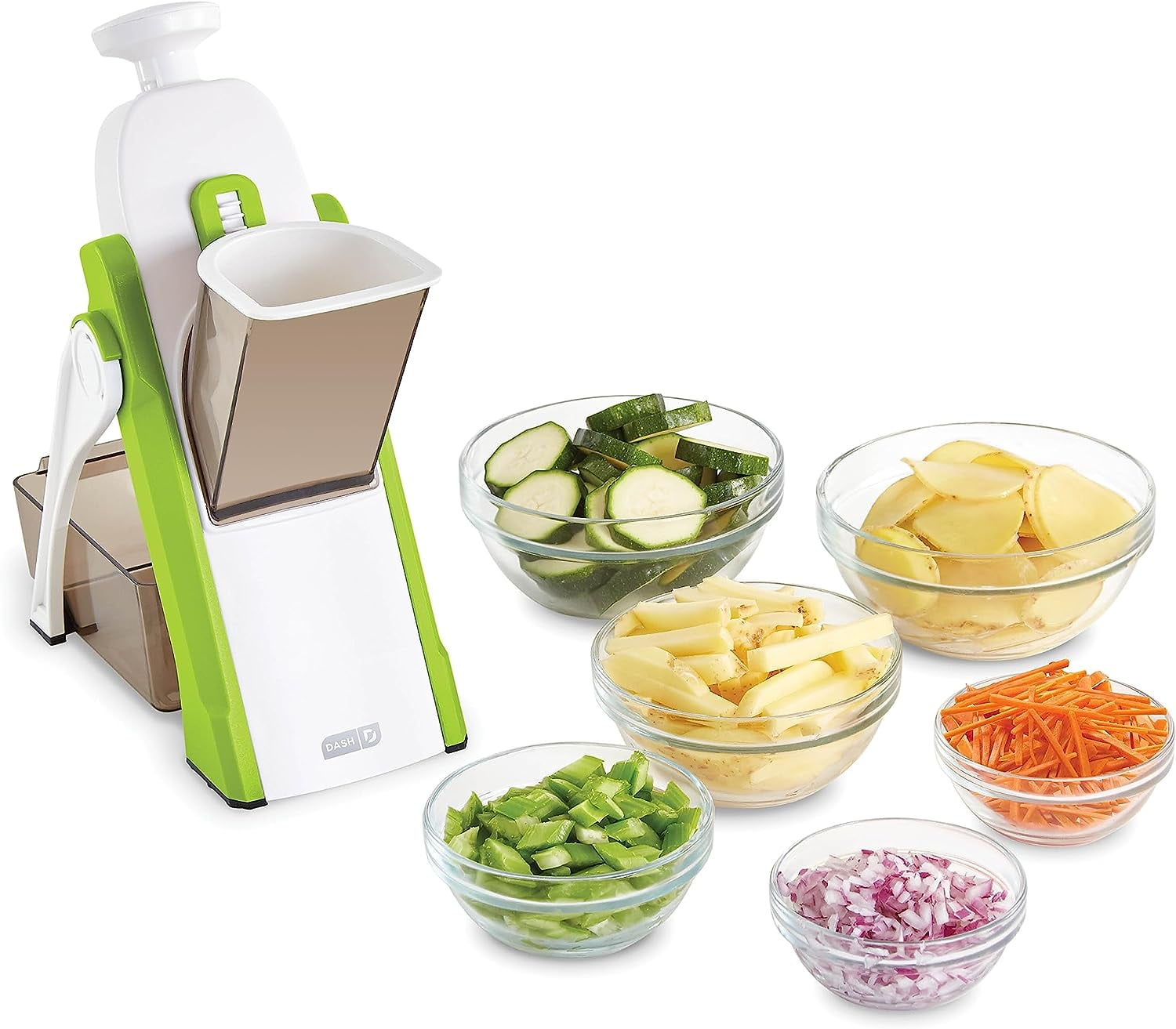 Dash Safe Slice Mandoline Slicer, Dicer for Vegetables with Thickness  Adjuster -Green 