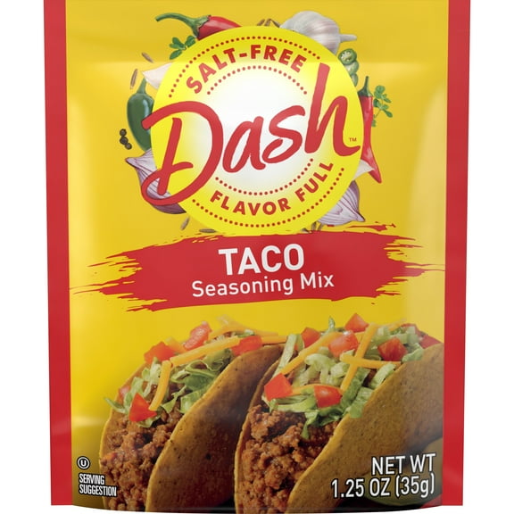 Dash Salt-Free Taco Seasoning Mix, Kosher, 1.25 oz. Packet