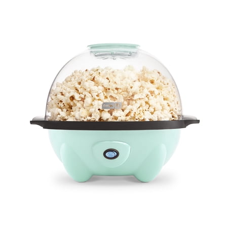 Dash 4.5qt Stirring Electric Popcorn Maker with Lid for Serving Bowl & Convenient Storage, 18 Cups, Cream