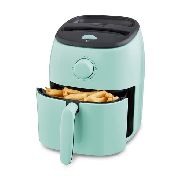 Dash Tasti-Crisp Air Fryer - AirCrisp Technology - Compact Design with Adjustable Temperature Control - Nonstick Fry Basket & Auto Shut-Off Feature - 2.6 Quarts - Aqua