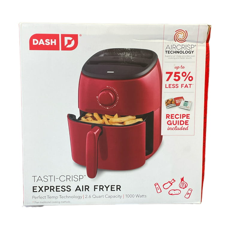 Dash Tasti-Crisp Express Air Fryer, 2.6 Quart with Recipe Guide, Red 
