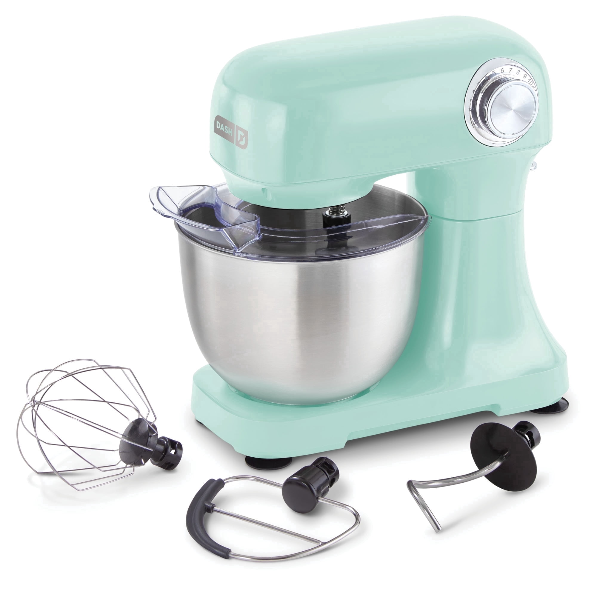 Dash Tilt-Head Stand Mixer, 3.5 Qt, 12 Speeds, 3 Attachments, Aqua ...