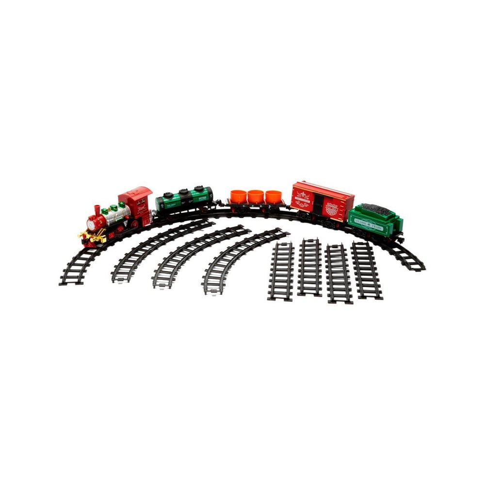 Dash Toyz Express 15 Piece Battery Operated Toy Train Set w/ 5 Train Cars, 6 Curved