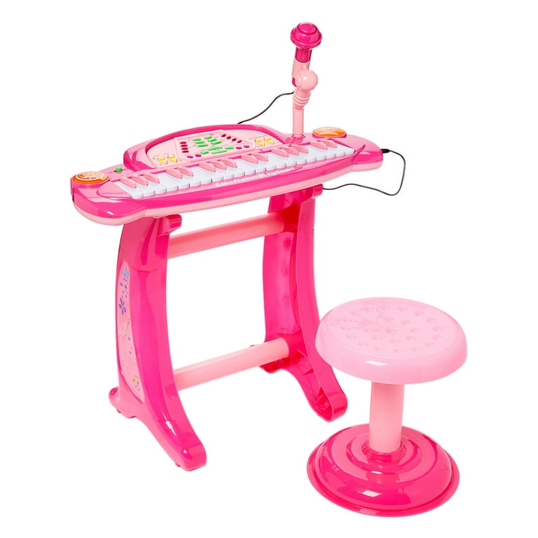 Dash Toyz Pink 36-Key Kids Piano Set W/Microphone & Chair