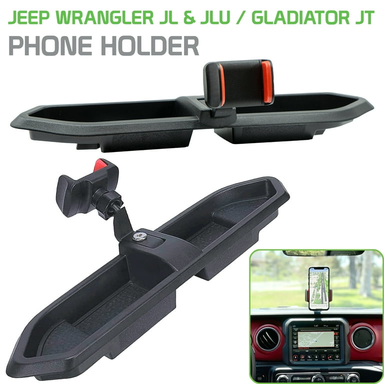 Dash Tray Phone Holder with Storage Compatible with Jeep Wrangler