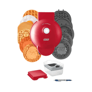 Dash Waffle Maker & Pancake Sunnyside Egg Maker, 7 Removable Plates Includes, Plate Storage Case