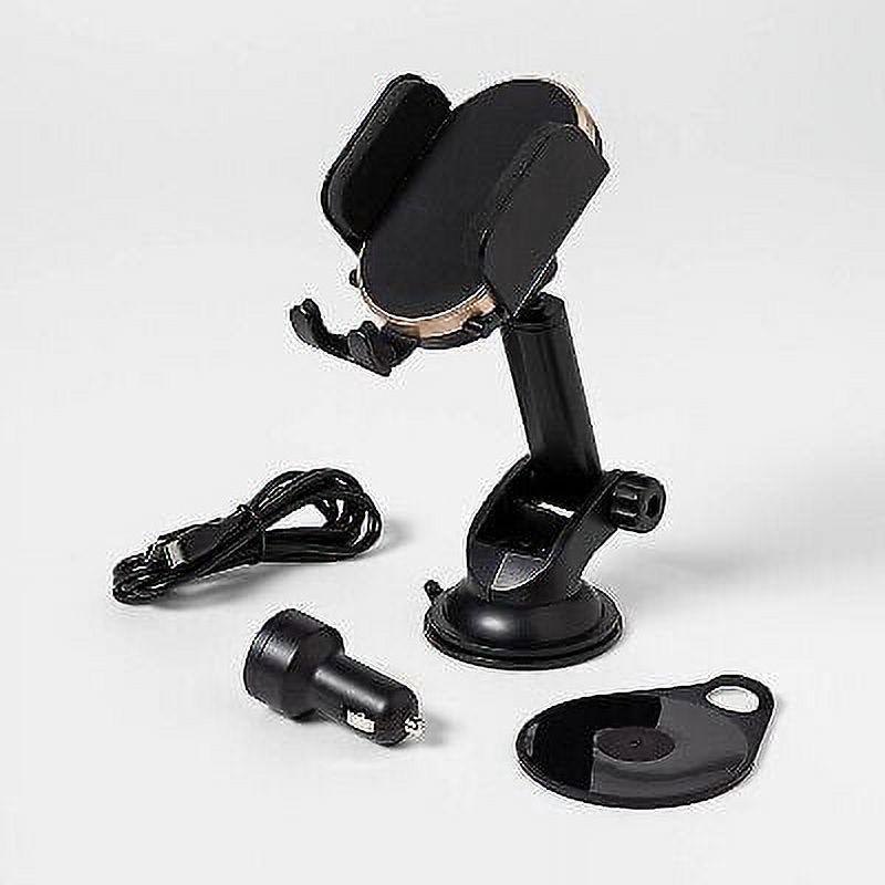 Dash/Window Car Mount with 10W Qi Charging heyday Black/Gold