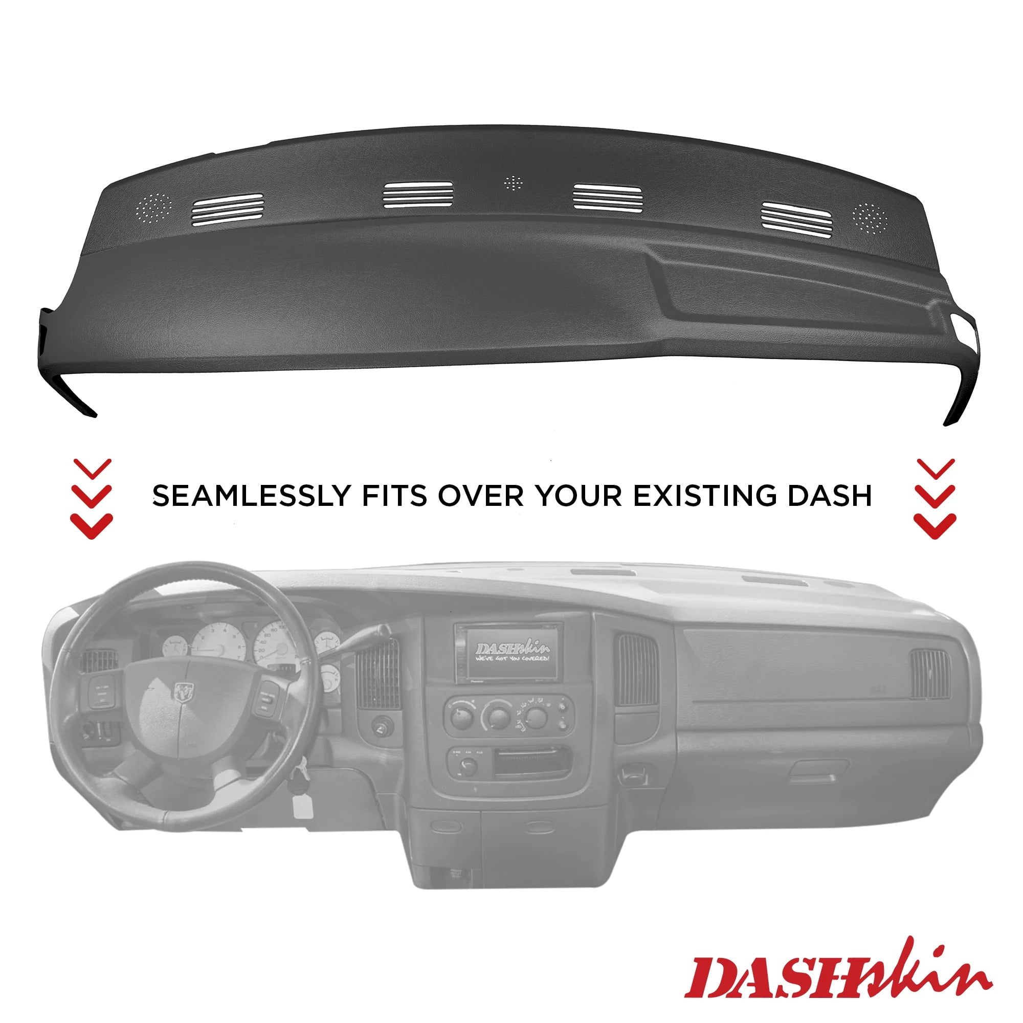ECOTRIC Dash Cover Overlay Compatible with 1998-2002 Dodge Ram 1500 2500  3500 Trucks Gray Dashboard Dash Cap Pad Bezel Molded Protector