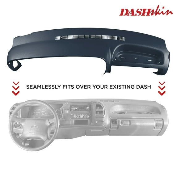 DashSkin Molded Dash Cover for 95-96 Chevy/GMC Pickup Truck, Tahoe, Suburban, and Yukon In Navy Blue - 9596GM (Vehicle Specific)