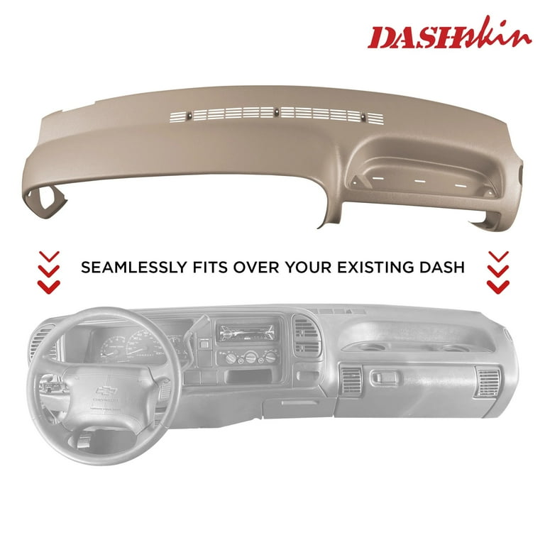 DashSkin Molded Dash Cover for 95 96 Chevy GMC Pickup Truck Tahoe Suburban and Yukon In Tan 9596GM Vehicle Specific