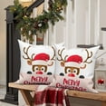 thumbnail image 1 of Dashan Christmas Pillow Cover 18x18 Set of 2,Reindeer Xmas Decorative Pillow Cases Couch Cushion for Bedroom Home Decor, 1 of 6