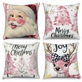 thumbnail image 1 of Dashan Christmas Throw Pillow Covers 18x18 4 PCS Pink Santa Xmas Tree Couch Cushion Pillowcases for Bedroom Home Decor, 1 of 6